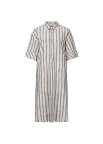 Knowledge Cotton Apparel Damen-Blusenkleid gestreift Braun-Weiß S