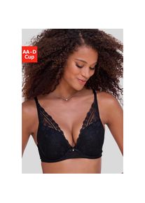 Nuance , Push-up-BH, mit Bügel aus zarter, elastischer Spitze, verführerische Dessous , schwarz