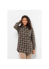 Jack Wolfskin , Flanellbluse »MORGENLUFT SHIRT W« , grün , Langgeschnittene Flanellbluse