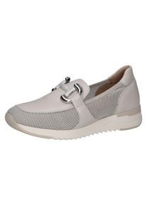 Caprice , Slipper, Sneaker, Freizeitschuh, Schlupfschuh mit Wechselfussbett in Weite G , weiss , Sommerlicher Halbschuh mit modischer Zierkette
