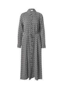 comma, COMMA Blusenkleid Damen Gr&ouml;&szlig;e 42 schwarz / wei&szlig; Winterkleid