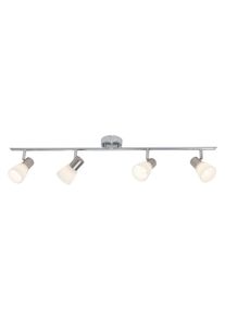 Brilliant LED Deckenstrahler »JANNA«, 4 flammig, Leuchtmittel E14 LED wechselbar, LED Spotrohr 4flg eisen/chrom/weiss, E14 max. 40W, 14cm Höhe, silber ,...
