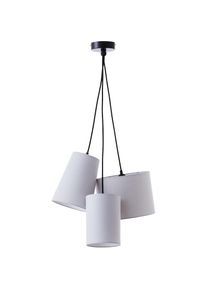 Pendelleuchte »Elijah«, 3 flammig, Leuchtmittel E27 ohne Leuchtmittel, Hängelampe Textilschirm Ø 44cm , grau , Places of Style