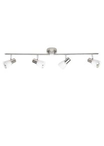 Deckenstrahler »Luca«, 4 flammig, Leuchtmittel E14 ohne Leuchtmittel, Spotrohr 4flg eisen/chrom/weiss , weiss , Brilliant