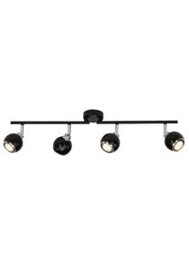 Deckenstrahler »Ina«, 4 flammig, Leuchtmittel GU10 LED wechselbar, LED Spotrohr 4flg schwarz/chrom , schwarz , Brilliant