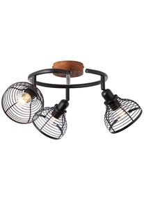 Deckenstrahler »Avia«, 3 flammig, Leuchtmittel E14 ohne Leuchtmittel, Spotspirale 3flg schwarz/holzfarbend , schwarz , Brilliant