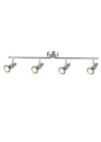 Deckenstrahler »Ryan«, 4 flammig, Leuchtmittel GU10 LED wechselbar, LED Spotrohr 4flg eisen/chrom , grau , Brilliant