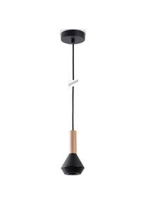 Pendelleuchte »MORA«, Leuchtmittel GU10 ohne Leuchtmittel, Wohnzimmer Esszimmer Klein Modern Holz Metall GU10 Küchenlampe , schwarz , Paco Home