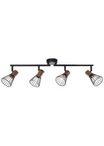 Deckenstrahler »Manama«, 4 flammig, Leuchtmittel E14 ohne Leuchtmittel, Spotrohr 4flg holz dunkel/schwarz matt , schwarz , Brilliant