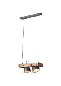 Pendelleuchte »Decca«, 2 flammig, Leuchtmittel E27 ohne Leuchtmittel, Hängelampe 2flg schwarz stahl , schwarz , Brilliant