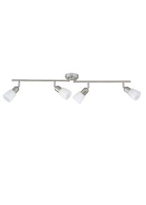Deckenstrahler »Sofia«, 4 flammig, Leuchtmittel E14 ohne Leuchtmittel, Spotrohr 4flg eisen/chrom/weiss , weiss , Brilliant