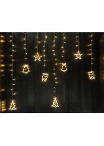 LED-Lichterkette »Weihnachtsdeko mit Stern, Glocke, Rentier und Baum«, mit 136 LEDs, 8 Strängen und 4 Motiven , farblos , NOOR LIVING