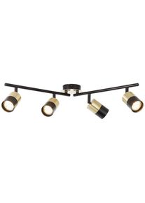 Deckenstrahler »Maribel«, 4 flammig, Leuchtmittel GU10 ohne Leuchtmittel, Spotrohr 4flg messing gebürstet/schwarz , schwarz , Brilliant