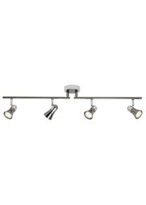 Deckenstrahler »Jupp«, 4 flammig, Leuchtmittel GU10 LED wechselbar, LED Spotrohr 4flg chrom/schwarz , schwarz , Brilliant