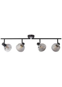 Deckenstrahler »Reflekt«, 4 flammig, Leuchtmittel E14 ohne Leuchtmittel, Spotrohr 4flg schwarzmatt/rauchglas , schwarz , Brilliant