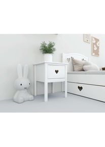 Lüttenhütt Nachttisch »Beeke Nako, Nachtkommode«, Nako, Breite 43 cm, mit Schublade, teilmassiv, FSC zertifiziert , weiss , Lüttenhütt