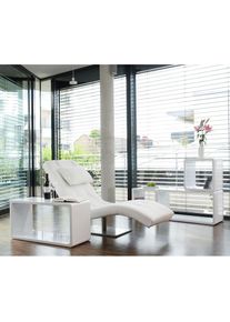 Relaxsessel »Komfortabler Relaxsessel«, mit Nackenkissen, Relaxliege mit modernem Metallfuss , weiss , Salesfever