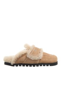NUBIKK Slipper & Pantoletten - Teddy Fur Studs (L) - Gr. 36 (EU) - in Beige - für Damen