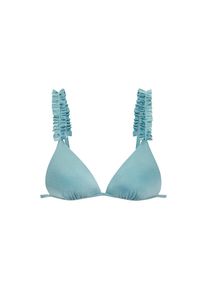 Lascana , Triangel-Bikini-Top »Liora«, mit Rüschen , grau , Moderne Glanzware