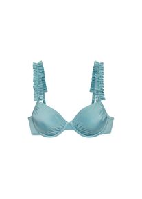 Lascana , Bügel-Bikini-Top »Liora«, mit Rüschen , grau , Moderne Glanzware