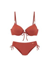 Buffalo , Bügel-Bikini, in moderner Rippstruktur , rot , Bügel-Bikini in moderner Rippstruktur