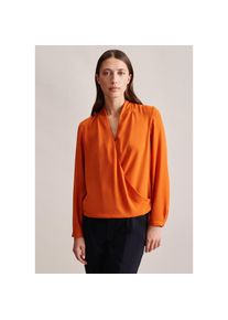 Seidensticker , Wickelbluse »Schwarze Rose«, 1/1 V-Neck Uni , orange , Passform: Regular