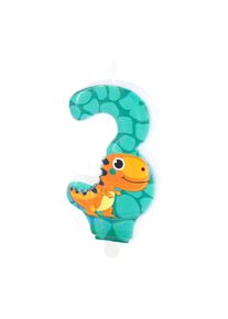 Torta di compleanno per il terzo compleanno con candele Dino Fun