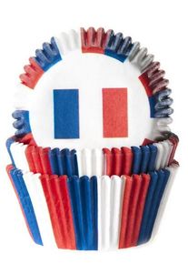 50 Muffin Förmchen Frankreich Flagge