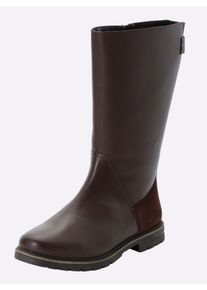sheego Witt Damen Weitschaftstiefel aus Rinds- und Veloursleder, schoko, Größe 42, 100% Rindnappa