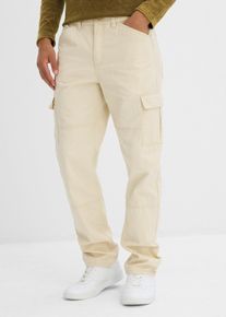 Relaxed Fit Cargo-Hose aus Baumwoll-Canvas Straight in beige, Gr&ouml;sse 56, 100% Baumwolle, bonprix