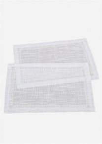 Tischset mit Lochstickerei (2er Pack) in weiss, 30x45 cm, bonprix
