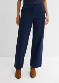 Weite 7/8 Hose aus elastischem Bio-Baumwoll-Mix in blau, Grösse 38, 98% Baumwolle, bonprix