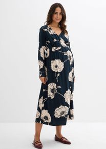 Maxi- Wickelkleid für die Schwangerschaft und danach in petrol, Grösse 38, bonprix