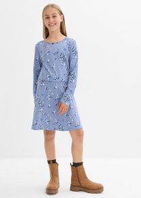 Jerseykleid aus reiner Bio-Baumwolle in blau, Grösse 176/182, 100% Baumwolle, bonprix