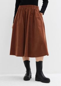 Cordrock aus Baumwoll-Mix in braun, Gr&ouml;sse 54, 98% Baumwolle, bonprix