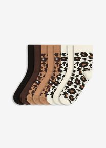 Halbsocken mit Bio-Baumwolle (8er Pack) in braun, Grösse 35-38, bonprix