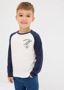 Langarmshirt mit Raglanärmeln aus reiner Bio-Baumwolle in weiss, Grösse 92/98, 100% Baumwolle, bonprix