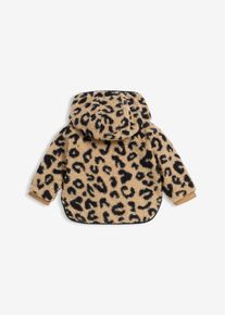 2-in-1 Teddy-Fleece Wendejacke mit Kapuze und Taschen in beige, Grösse 80, bonprix
