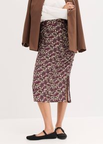 Jersey-Rock aus fließendem Viskose-Mix in beige, Grösse 48/50 (XL), bonprix