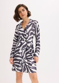 Wickelkleid aus fließendem Satin in weiss, Grösse 50, bonprix