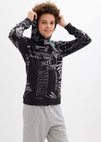 Hoodie aus weichem Baumwoll-Mix in schwarz, Grösse 128/134, bonprix