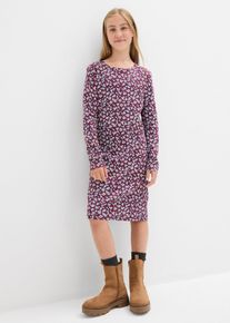 Geripptes Jerseykleid aus reiner Bio-Baumwolle in lila, Grösse 164/170, 100% Baumwolle, bonprix