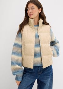 Gilet sans manches enduit et matelassé en beige, Taille 38, Couleur/Motif: sable clair, bonprix