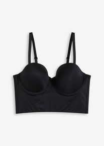 Multiway Schalen-BH Top mit Glanzeffekt in schwarz, Grösse 90B, bonprix