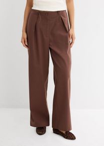 Hose mit funktionalen Details aus Viskose-Mix in braun, Grösse 36, bonprix