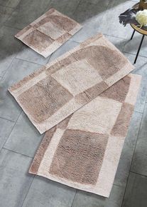 Tapis de bain à motif géométrique en beige45x50 cm, Couleur/Motif: naturel graphique, bonprix