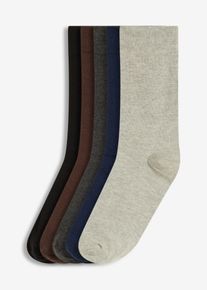 Socken mit druckfreiem Bündchen und Bio-Baumwolle (5er Pack) in schwarz, Grösse 35-38, bonprix