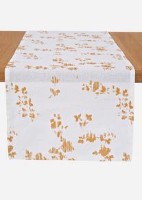 Chemin de table en coton à imprimé brillant en beige180x30 cm, 100% coton, Couleur/Motif: crème/doré, bonprix