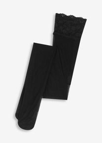 Transparente Strumpfhose mit Spitze am Bund 15 DEN in schwarz, Grösse 36/38 (S), bonprix