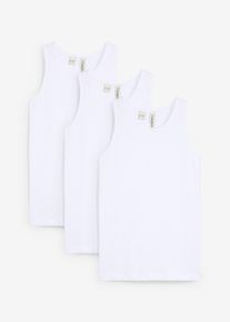 Unterhemd mit weicher Bio-Baumwolle (3er Pack) in weiss, Grösse 128/134, 95% Baumwolle, bonprix
